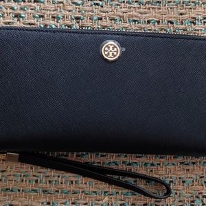 Tory Burch Black Leather Wristlet Wallet -New!!!
